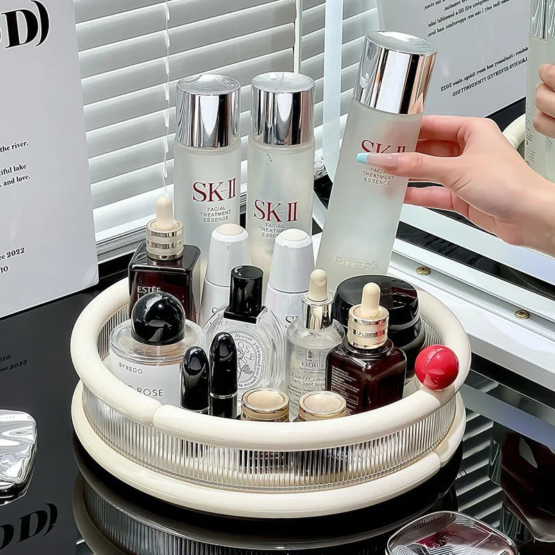 360° Rotating Cosmetics Storage Tray | Lipstick & Skincare Organizer Rotating Makeup Organizer QXL