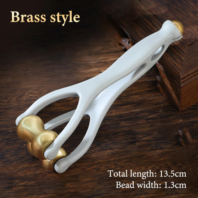 Dual-Row Brass & Bian Stone Finger Roller Massager Finger Roller Massager QXL