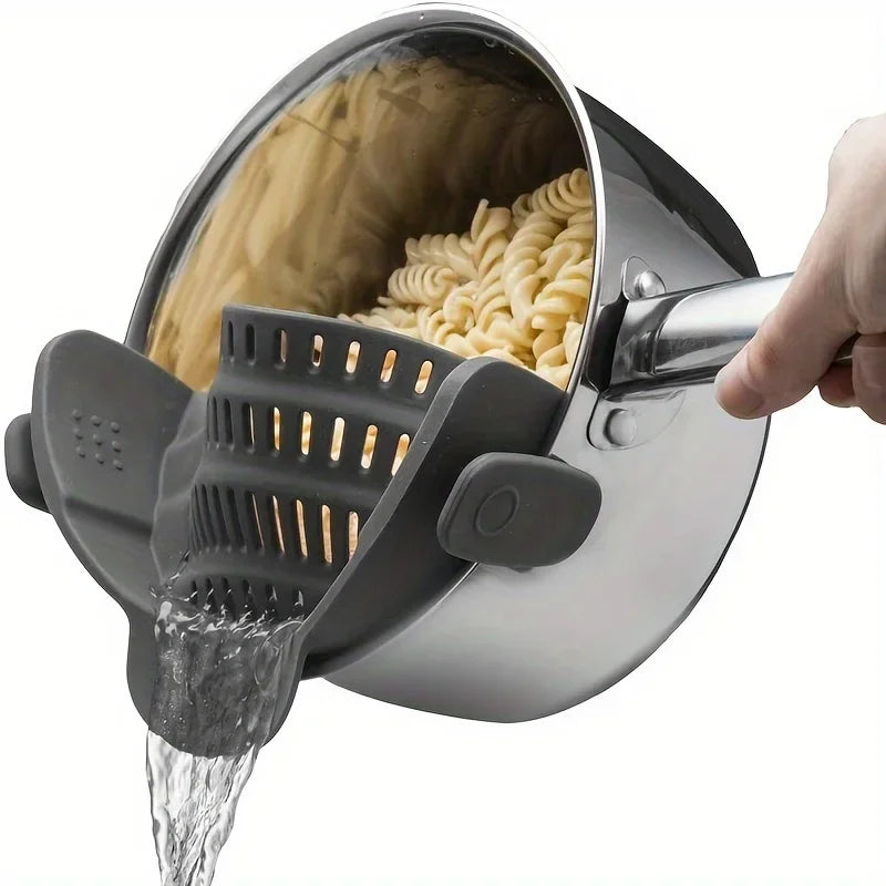 Wide-Mouth Silicone Pot Clip Strainer with Anti-Splash Guard Pot Clip Strainer QXL