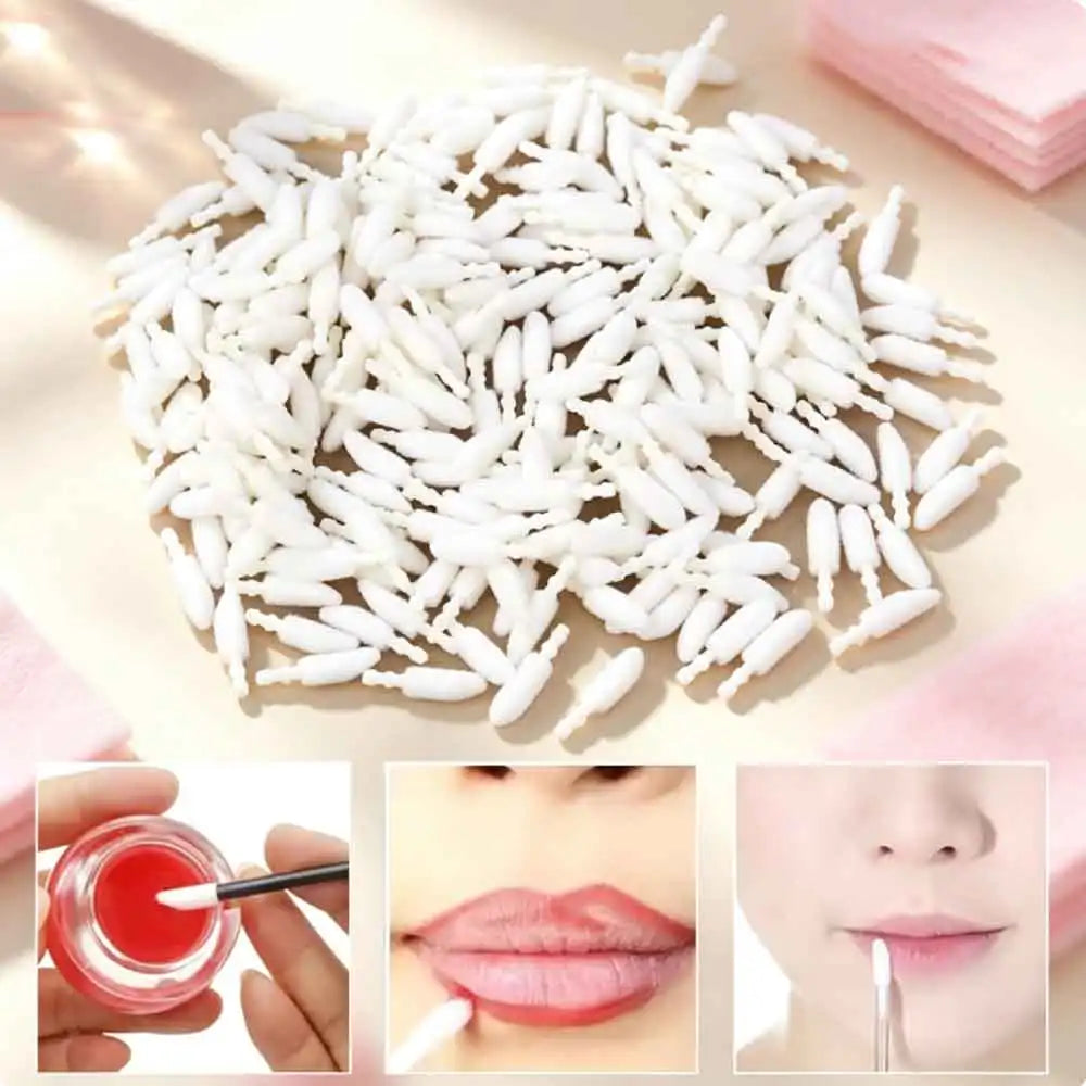 500-Pack Disposable Lip Brush Applicator Heads | Makeup Tool Disposable Lip Applicators QXL