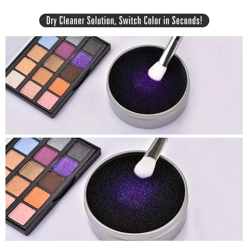 Dry Makeup Brush Cleaner Sponge | 3-Sec Color Switch Tool Brush Cleaner Sponge QXL