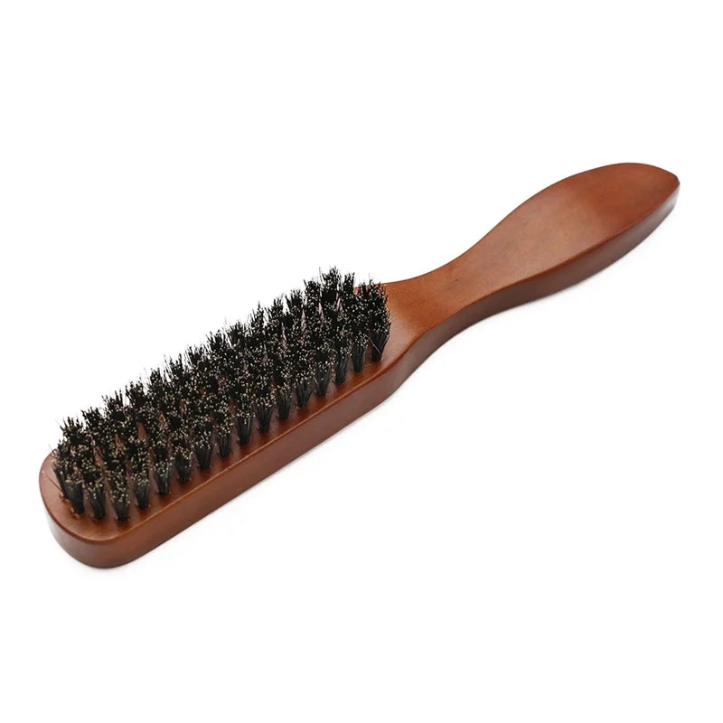 Men's Boar Bristle Beard Brush | Solid Wood Handle 22cm Beard Grooming Brush QXL