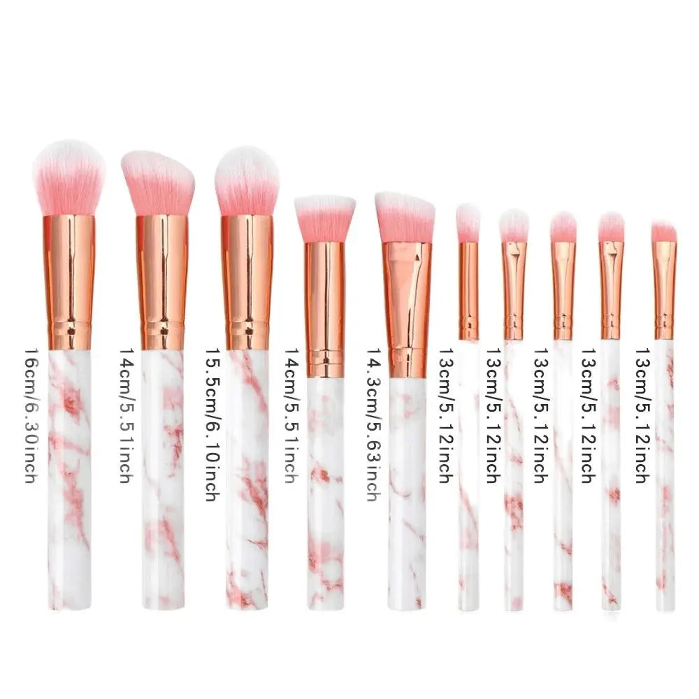 10-Piece Makeup Brush Set | Powder, Eyeshadow & Blush Kit Makeup Brush Set QXL