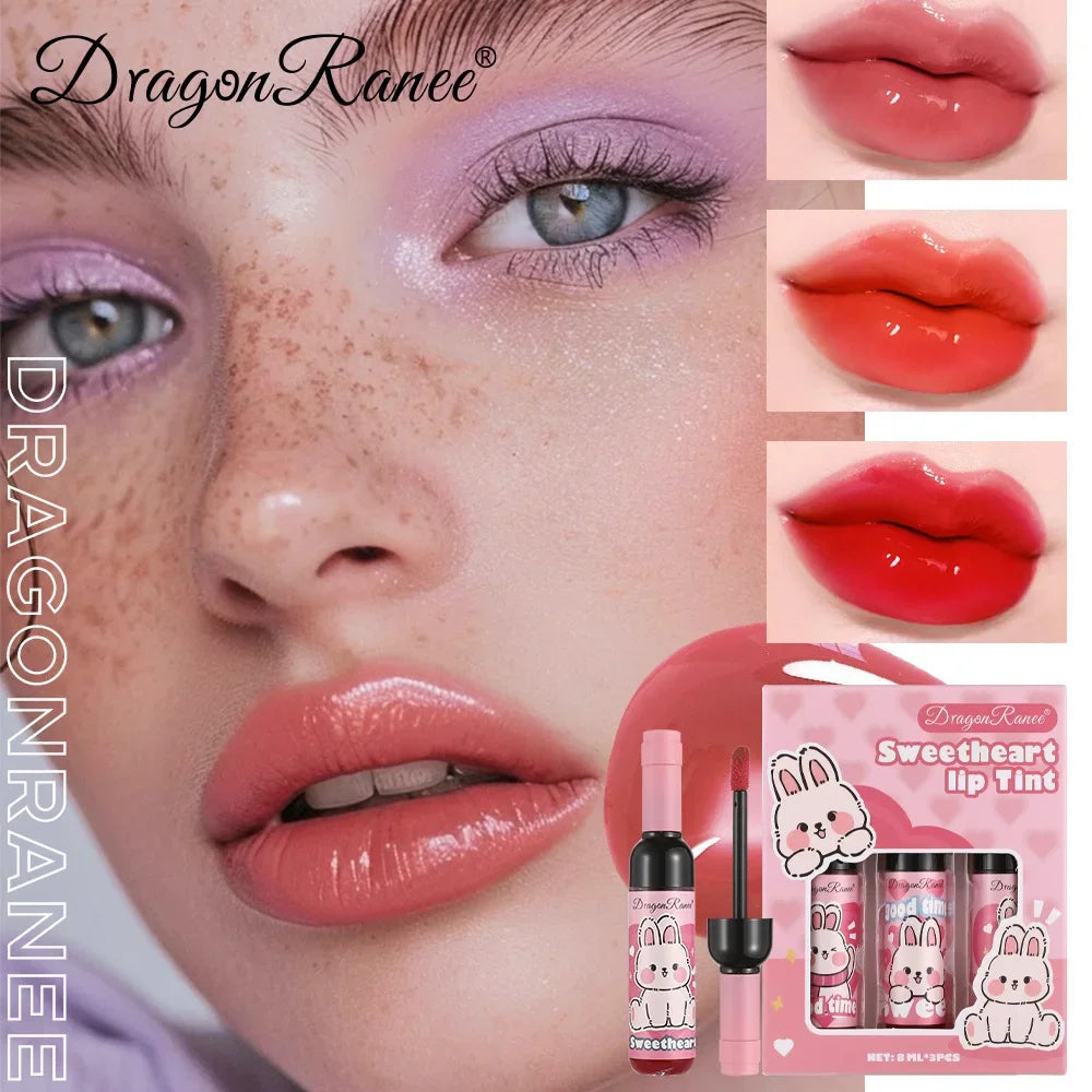 Dragon Ranee Wine Bottle Lip Gloss Set | 3-Pc Liquid Lipstick Liquid Lip Gloss Set QXL