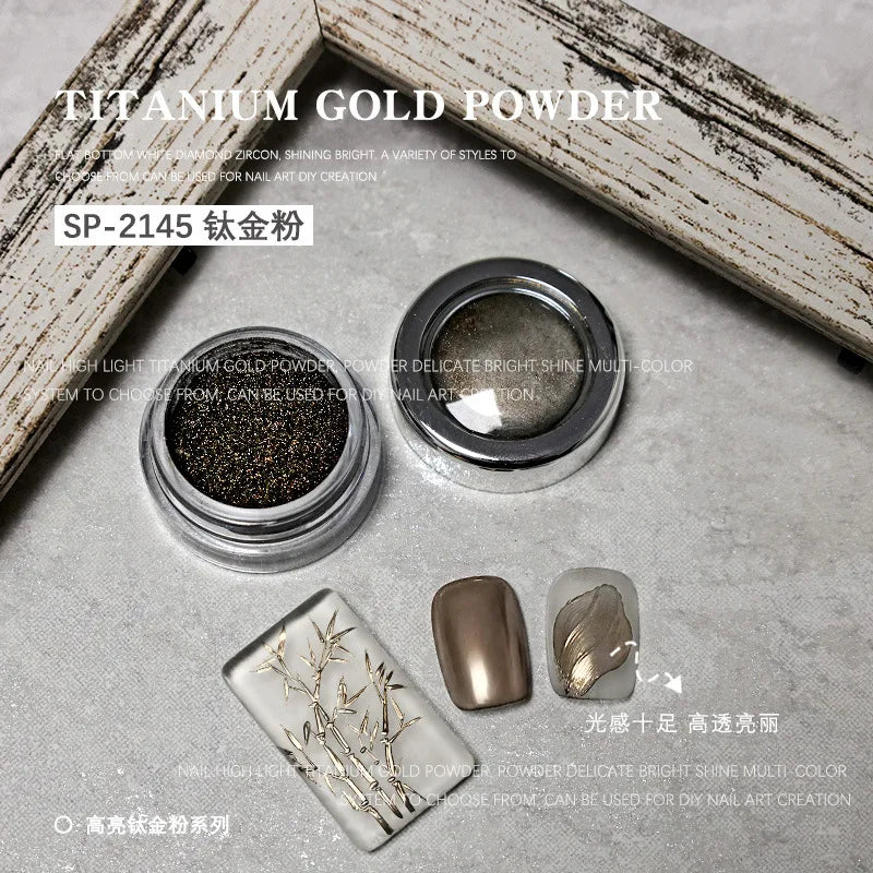 Mirror Chrome Nail Powder | Gold, Rose Gold & Silver Glitter Chrome Nail Powder QXL 2145