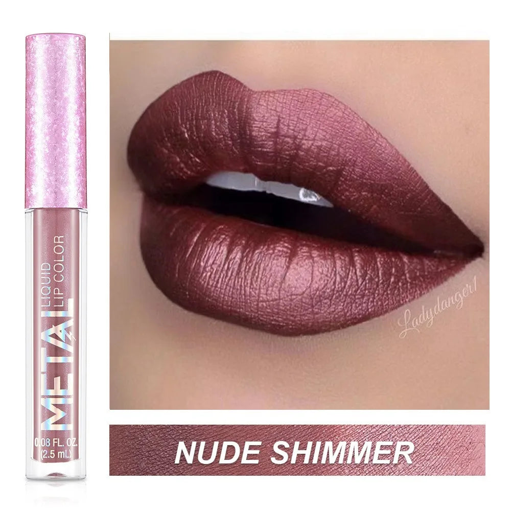 Metallic Matte Liquid Lipstick | Waterproof Long-Lasting Liquid Lipstick QXL