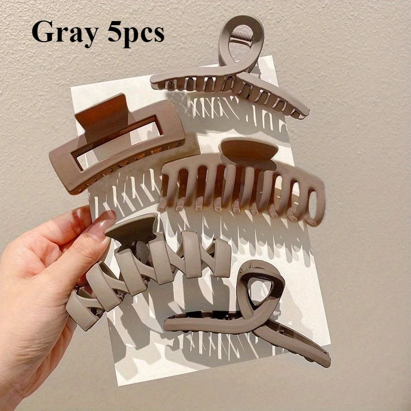 5-Pack Shark Claw Hair Clips | Grab Clips for Teens & Adults Hair Claw Clips QXL Gray 5pcs