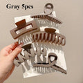 5-Pack Shark Claw Hair Clips | Grab Clips for Teens & Adults Hair Claw Clips QXL Gray 5pcs