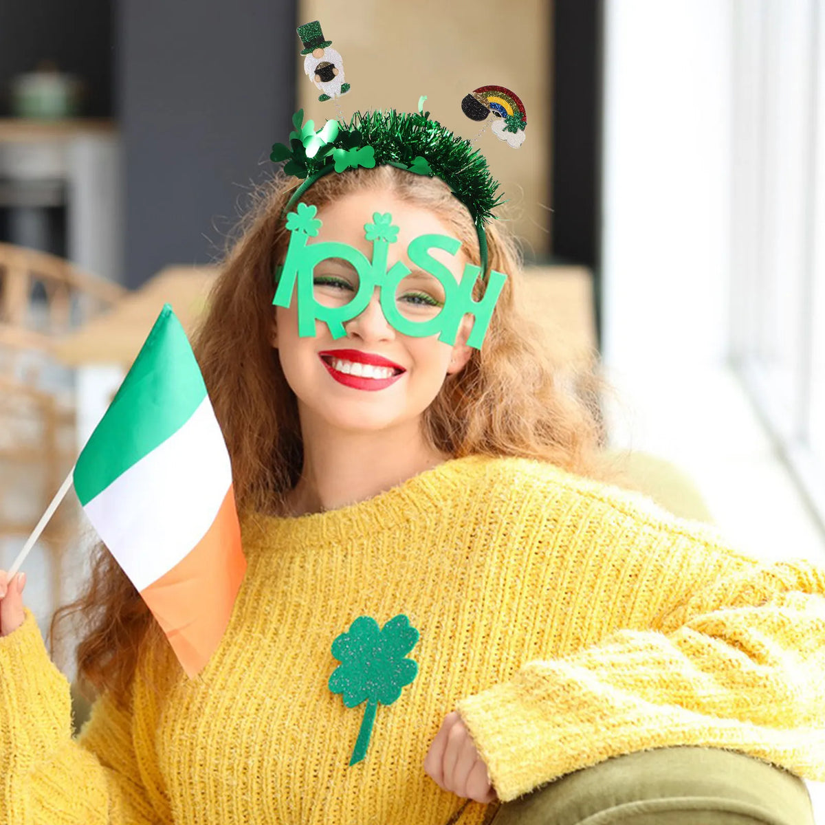 St. Patrick's Day Green Shamrock Headband | Festive Hair Hoop Festive Hair Headband QXL