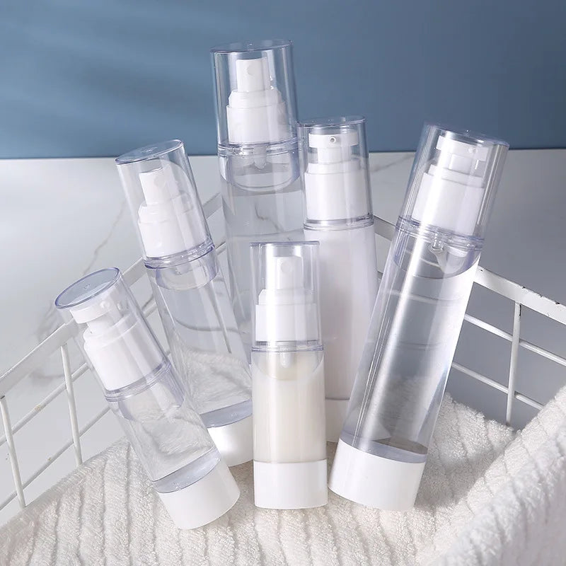Airless Vacuum Pump Bottles 15–100ml | Refillable Travel Set Travel Pump Bottle QXL 30ML spray PP