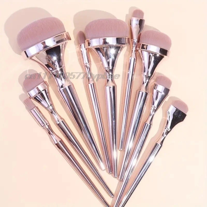 9-Piece Rose Gold Makeup Brush Set | Blush, Eyeshadow & Foundation Makeup Brush Set QXL