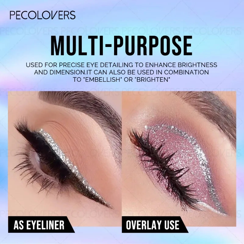 PECOLOVERS Glitter Eyeliner | Multi-Color Sparkly Cream Glitter Eyeliner QXL