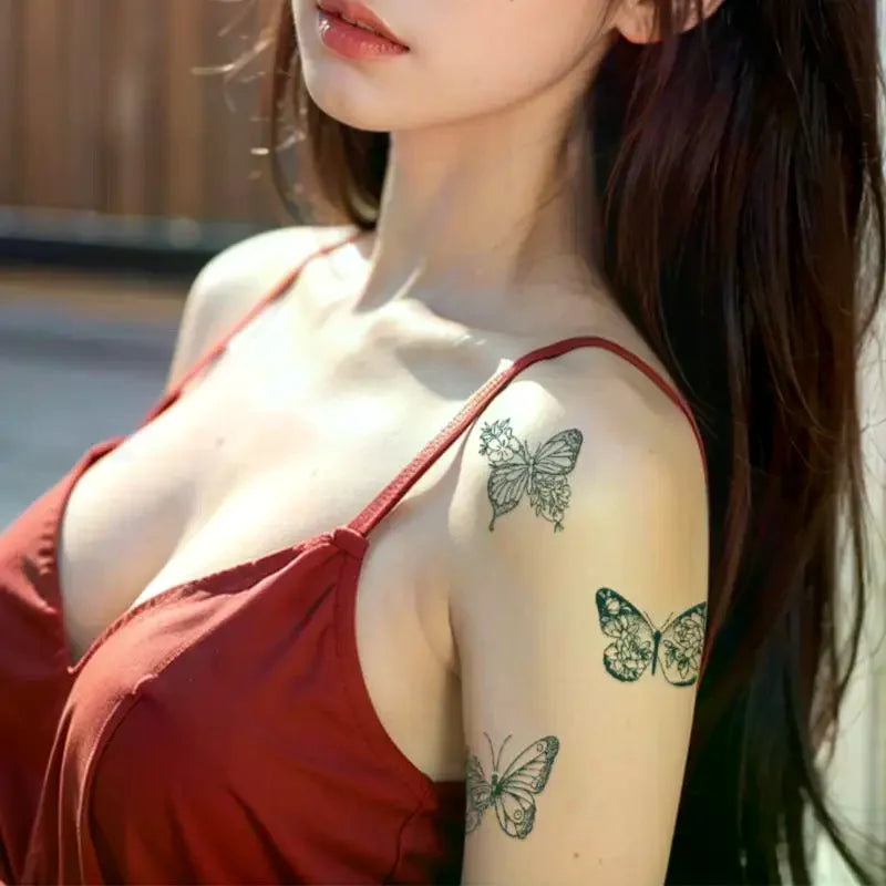 3D Butterfly Temporary Tattoo Stickers | Herbal Body Art 6-Pack Temporary Tattoo Stickers QXL