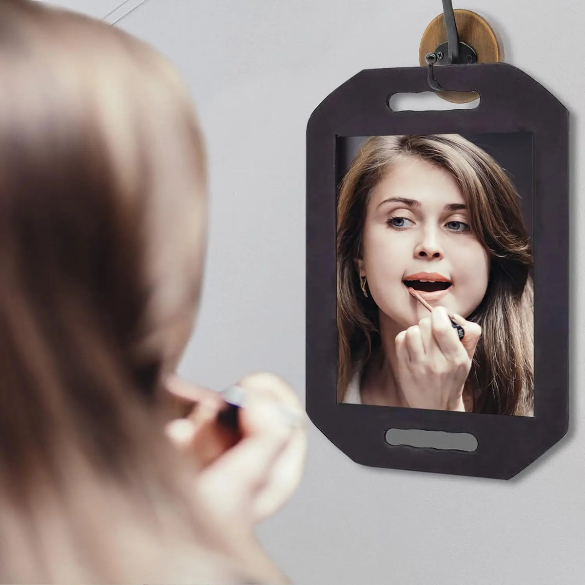 Large Rectangular Handheld Vanity Mirror with Foam Handle Handheld Vanity Mirror QXL