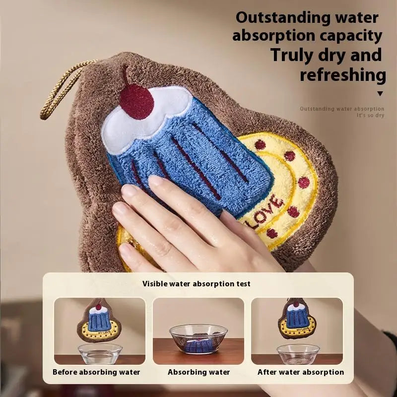 Absorbent Wall-Hanging Hand Towel | Embroidered Kitchen & Bath Hanging Hand Towel QXL