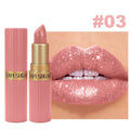 Waterproof Glitter Lipstick | Long-Lasting Matte Lip Color Glitter Lipstick QXL 03