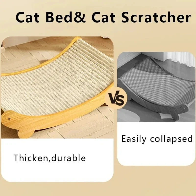 Cat Scratch Board & Bed | Wood & Sisal Scratcher Pad Cat Scratch Board QXL