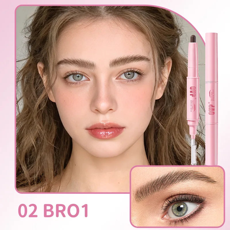 Double-Ended Waterproof Eyebrow Pencil | 3D Long-Lasting Brows Eyebrow Pencil QXL ovp002-02
