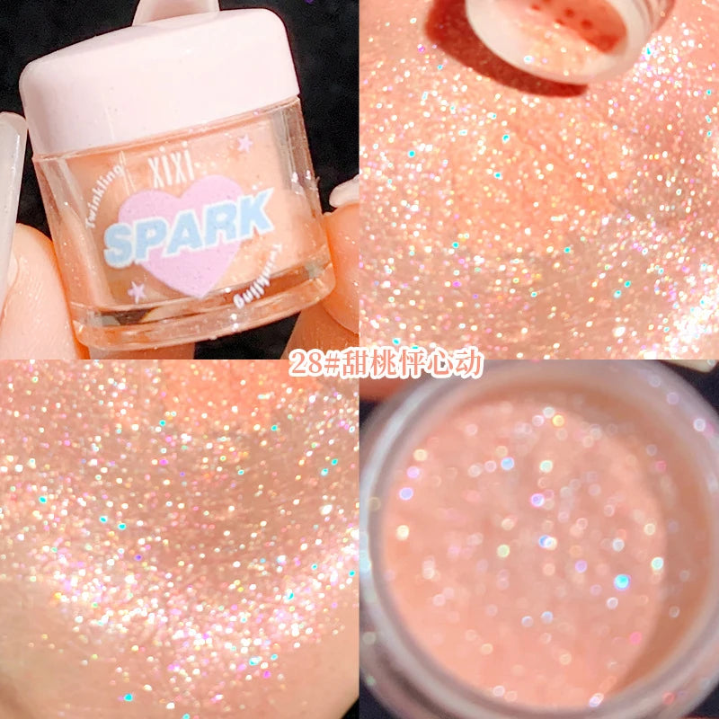 Glitter Highlighter Shimmer Powder – Face, Body & Hair Shimmer Highlighter Powder QXL