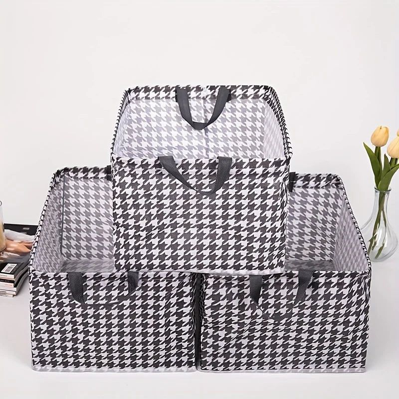 2-Pack Large Foldable Fabric Storage Bins with Metal Frame Fabric Storage Bins QXL