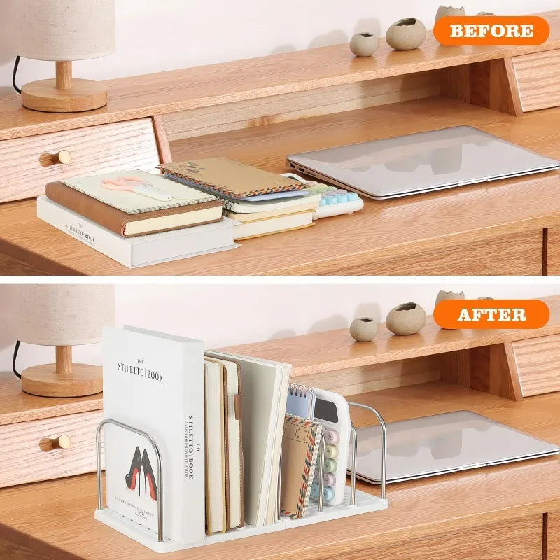Adjustable Desktop Bookshelf Desk Organizer | Non-Slip Base Desktop Desk Organizer QXL