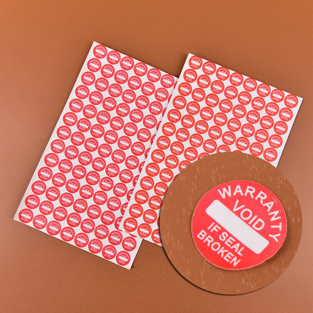 208-Pack 10mm VOID Fragile Warranty Seal Stickers – Red Tamper Evident Labels QXL
