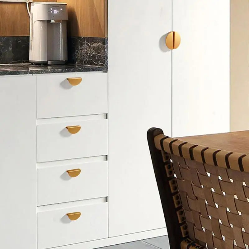 Gold Semi-Circular Cabinet Handle | Zinc Alloy Drawer Pull Knob Cabinet Door Handle QXL