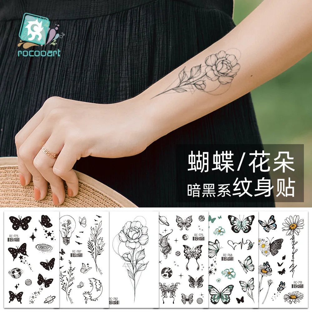 Pink Butterfly Temporary Tattoo Sticker | Waterproof Body Art Temporary Tattoo Sticker QXL