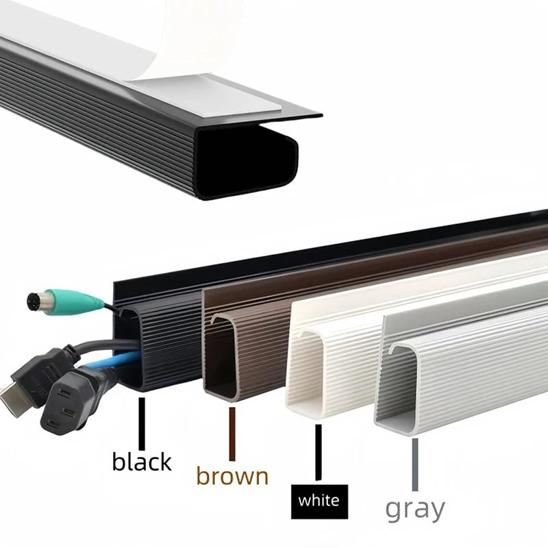 No-Drill Under-Desk Cable Management Tray | White PVC Cable Management Tray QXL