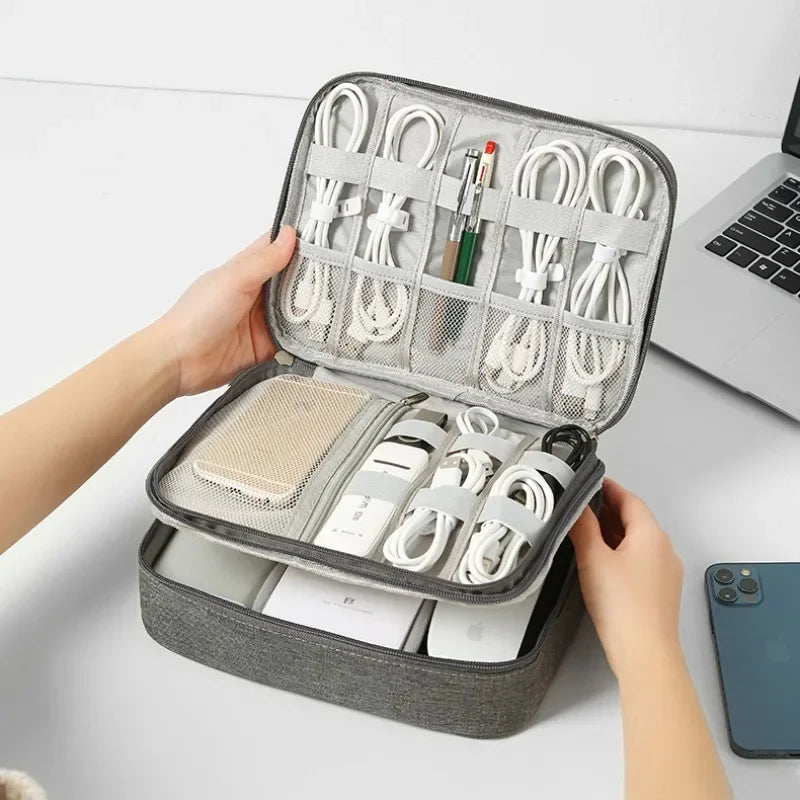 Waterproof Travel Cable Organizer Bag | Digital Electronics Cable Organizer Bag QXL