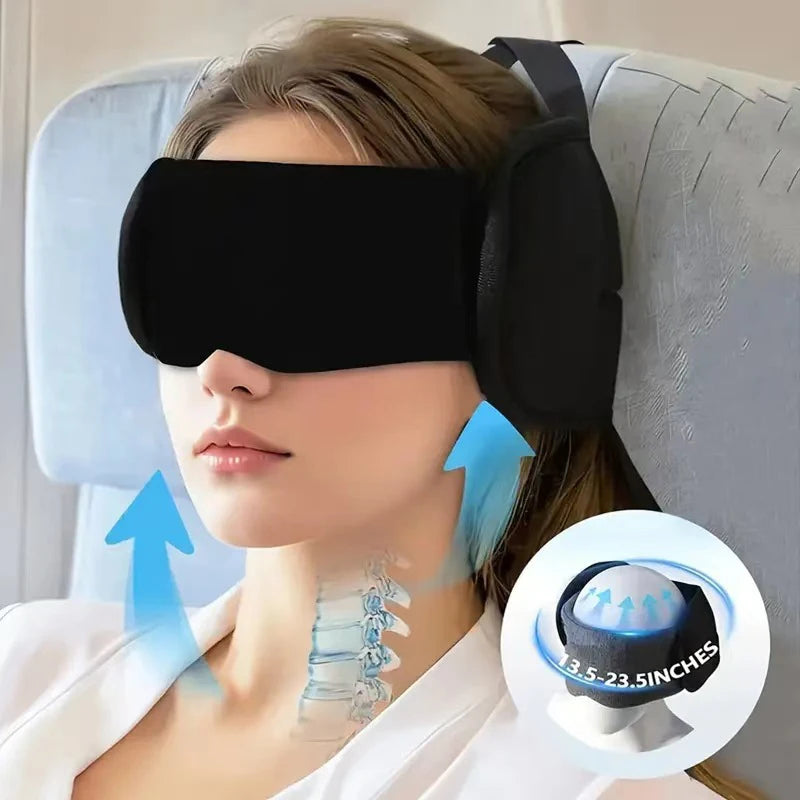 Memory Foam Travel Neck Pillow & 3D Eye Mask Set Travel Sleep Set QXL