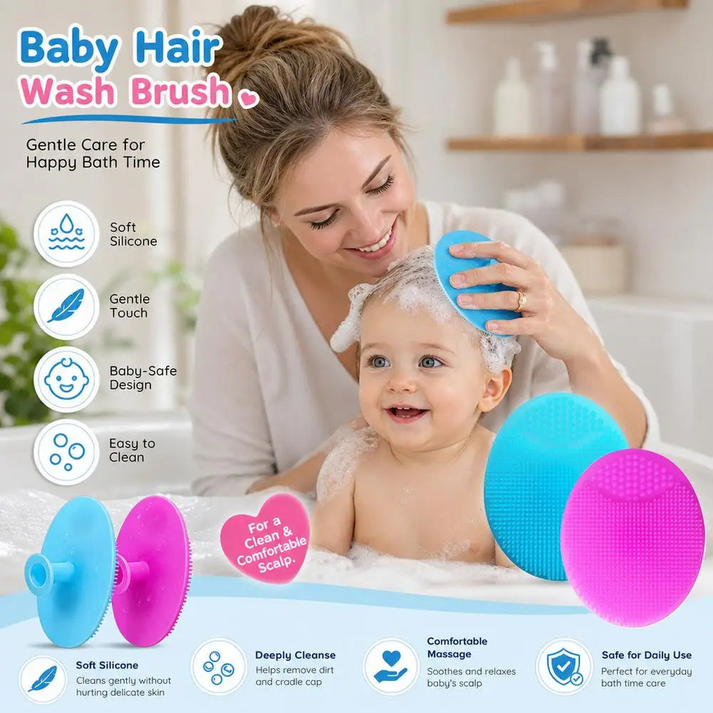 Soft Silicone Baby Bath Brush | Infant Hair & Scalp Washing Baby Bath Brush QXL