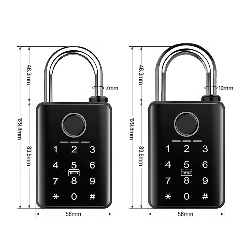 Tuya Smart Fingerprint Padlock | Waterproof Keyless Bluetooth Smart Padlock QXL