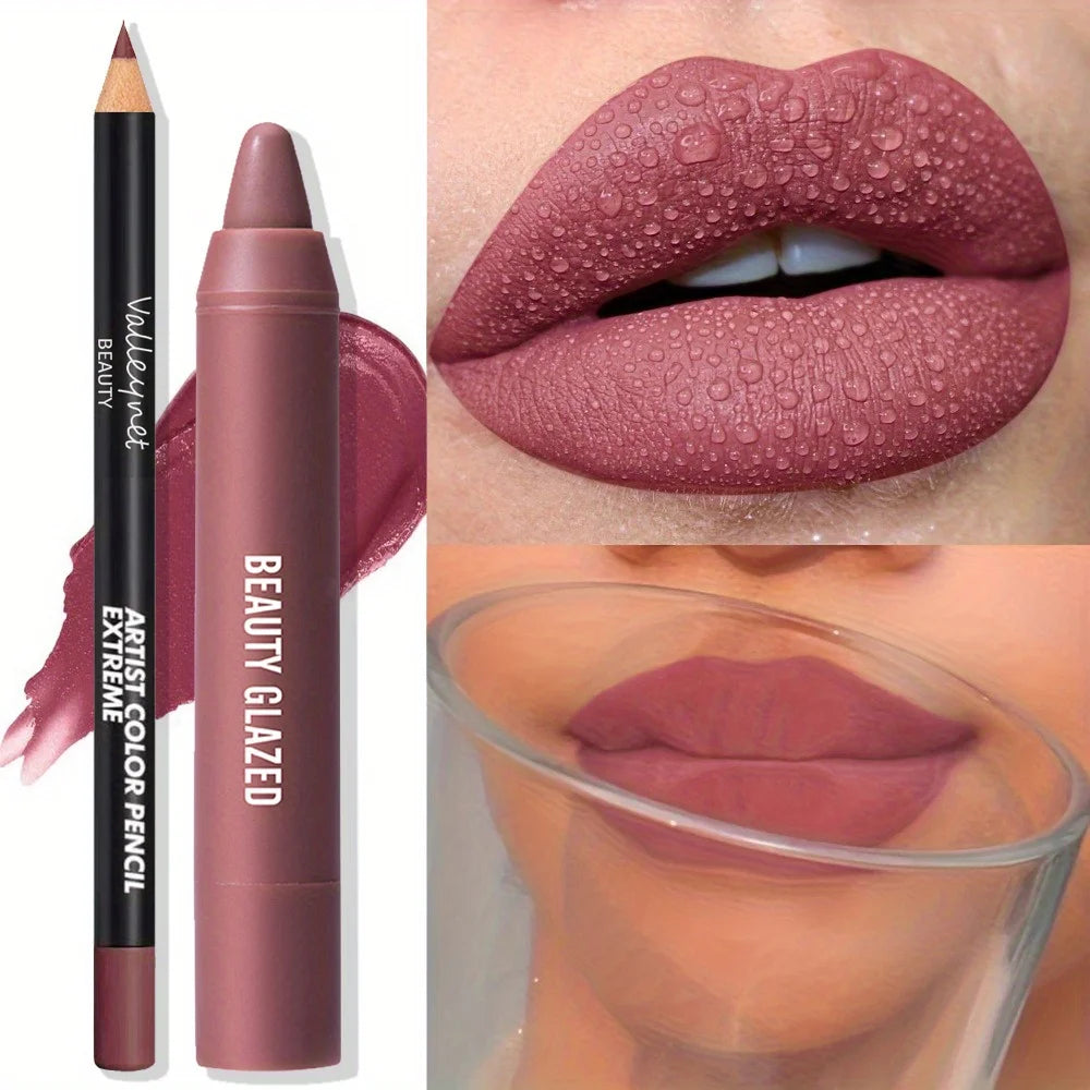 Velvet Lip Liner & Matte Lipstick Set – Waterproof Long-Lasting Lip Liner & Lipstick Set QXL