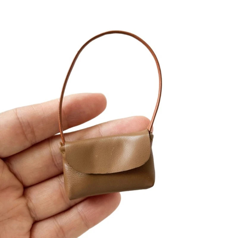 Miniature PU Leather Doll Handbag | 1/12 Dollhouse Accessory Doll Accessory QXL