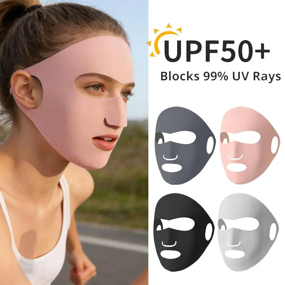 Women's UPF 50+ Ice Silk UV Face Mask | Breathable & Lightweight UV Protection Face Mask QXL