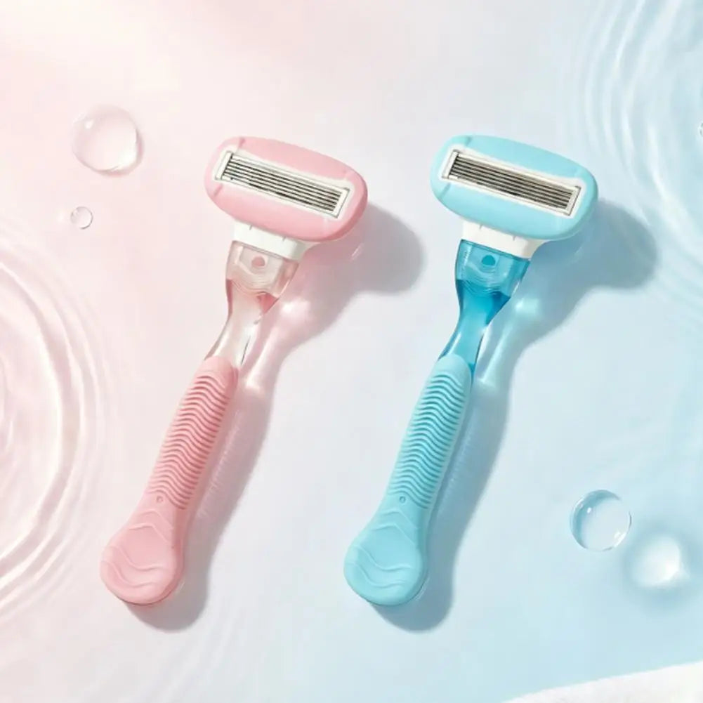 Women's 5-Blade Body Razor | Non-Slip Grip & Spare Blades Women's Body Razor QXL