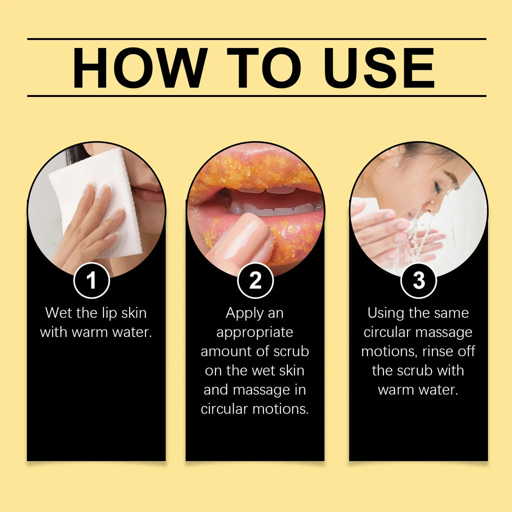 OUHOE Turmeric Lemon Lip Scrub – Exfoliate & Hydrate 30g Lip Exfoliating Scrub QXL