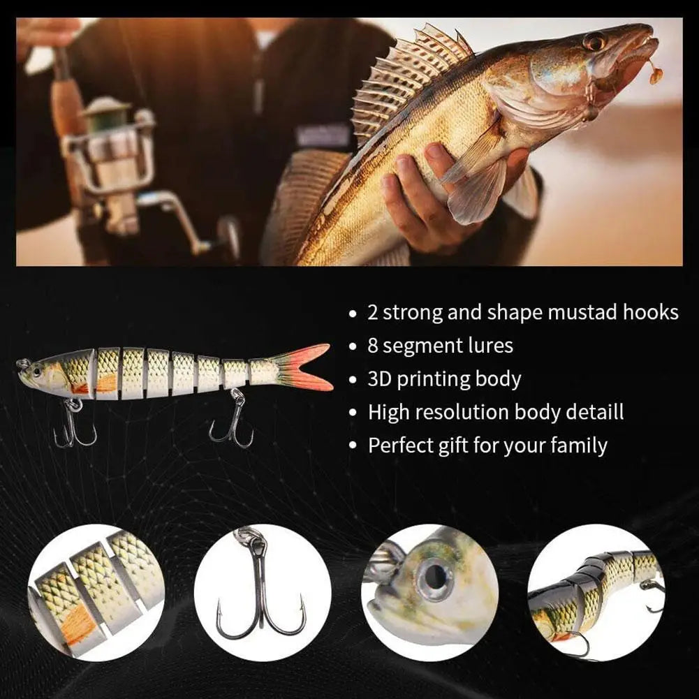 Jointed Swimbait Lure 13.4cm | Sinking Crankbait Hard Bait Swimbait Fishing Lure QXL