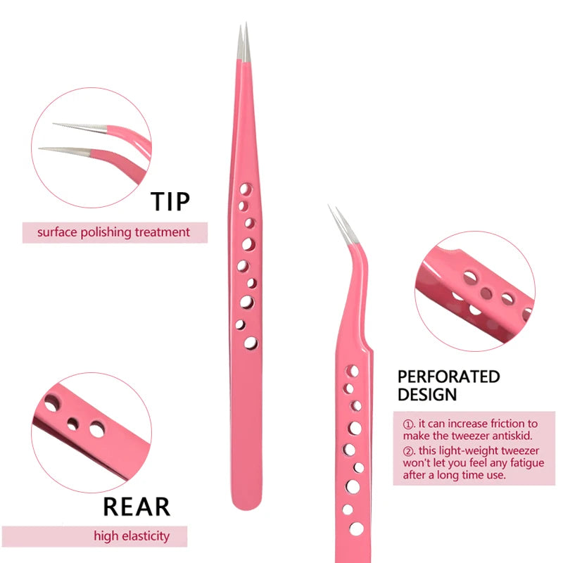 Professional Stainless Steel Eyelash Extension Tweezers Eyelash Tweezers QXL