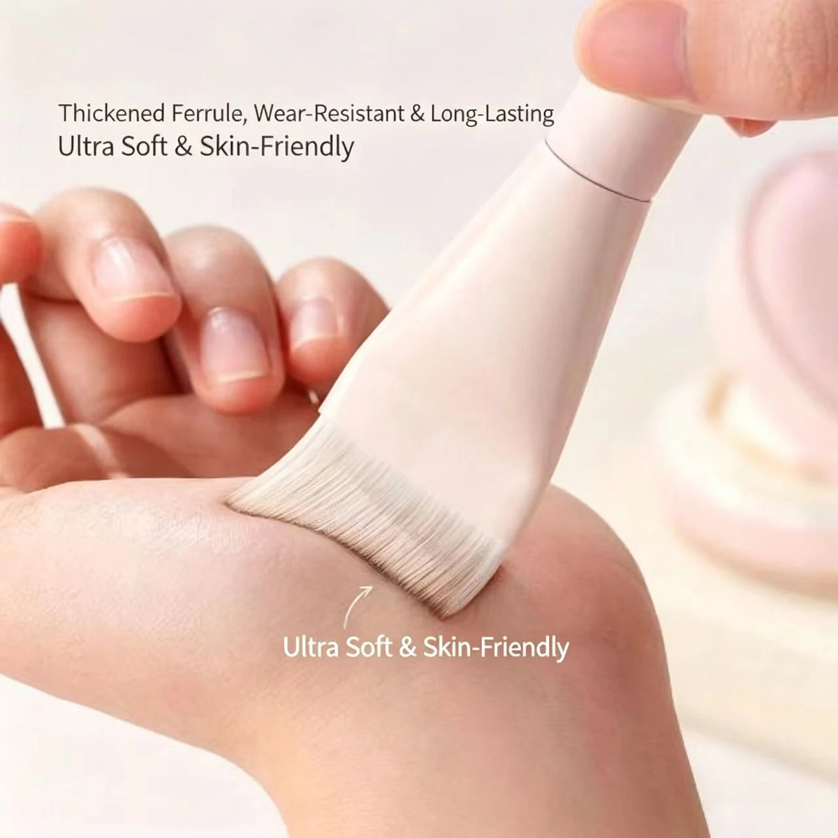 Ultra-Thin Seamless Foundation Brush | Soft Synthetic Fiber Foundation Brush QXL