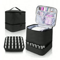 30-Compartment Double-Layer Nail Polish Storage Bag & Case Nail Storage Bag QXL Black