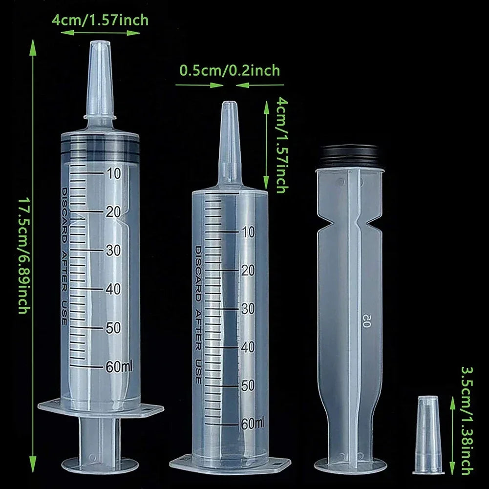60ml Reusable Feeding Syringe for Pets, Hydroponics & Lab Pet Feeding Syringe QXL