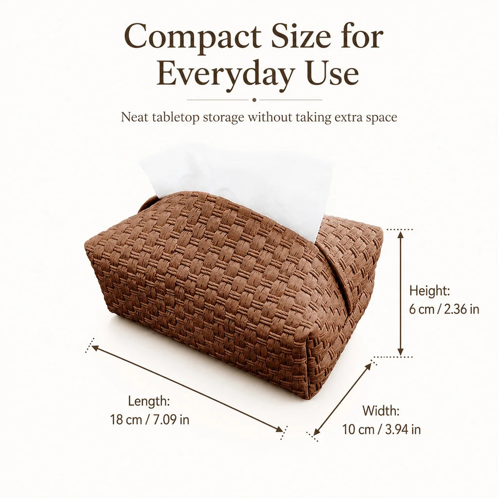 Bamboo Woven Tissue Box Cover | Vintage Car & Desk Holder Tissue Box Cover QXL