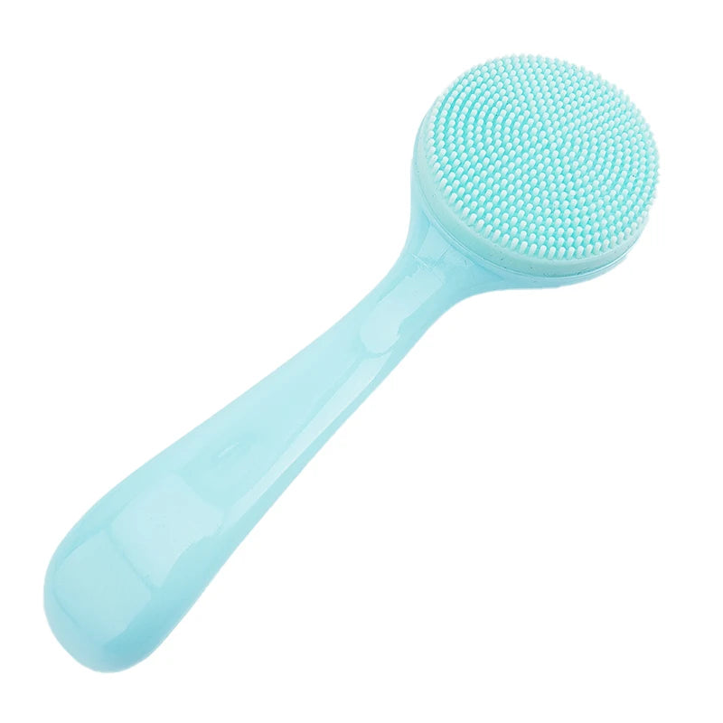Double-Sided Silicone Face Cleansing & Massage Brush Facial Cleansing Brush QXL Blue