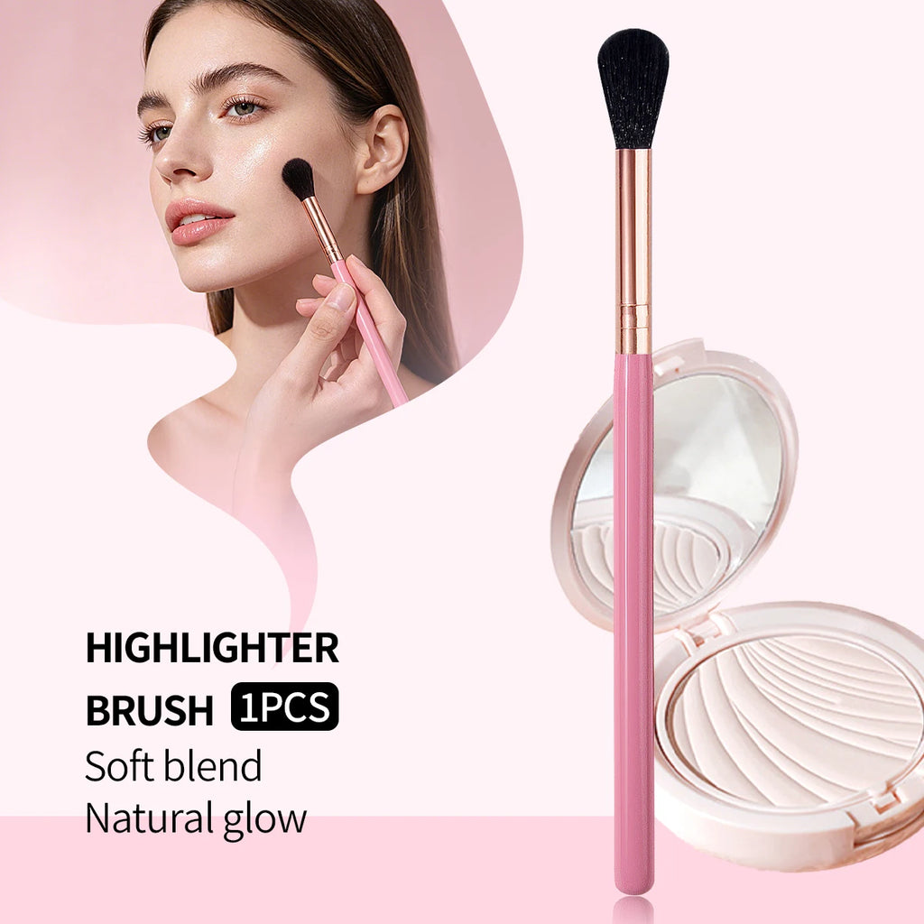 KOSSHOW Highlighter Makeup Brush | Soft Fluffy Blending Highlighter Makeup Brush QXL Pink