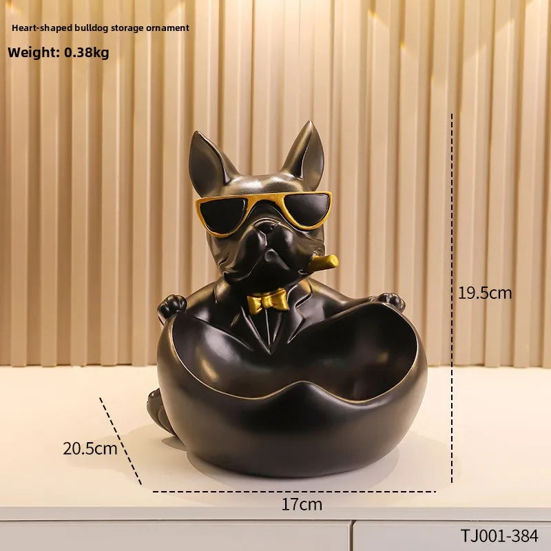 French Bulldog Resin Organizer Tray | Key & Desktop Storage Decorative Organizer Tray QXL Style 1