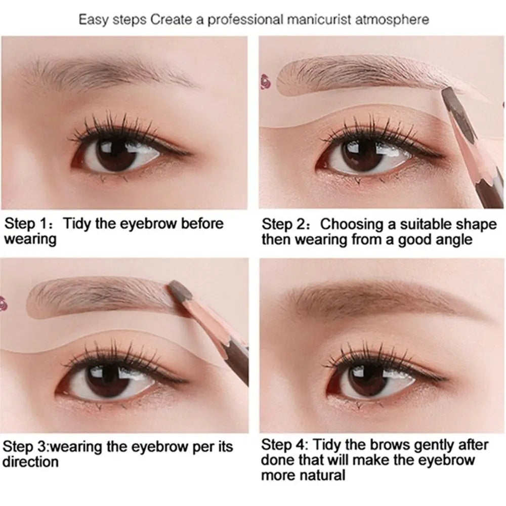 10-Pc Eyebrow Stencil Set | Makeup Shaping Templates for Women Eyebrow Stencil Set QXL