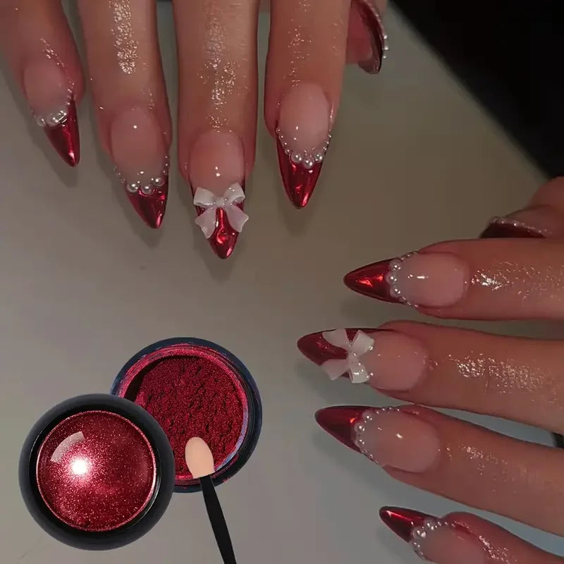 VERONNI Red Holographic Mirror Nail & Glitter Powder Nail Glitter Powder QXL