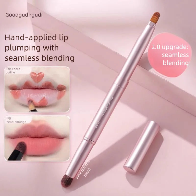 Dual-Head Retractable Lip & Concealer Blending Brush with Cap Lip Blending Brush QXL